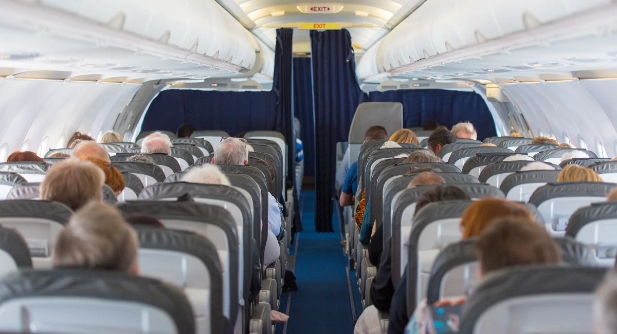 Inside of airplane