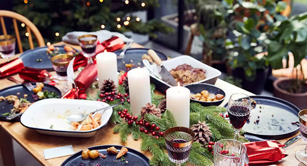 table after the holiday meal