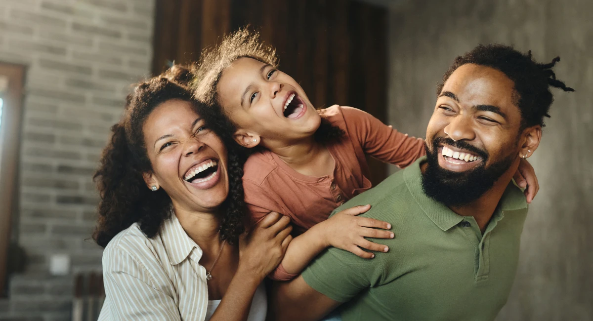 family laughing together 