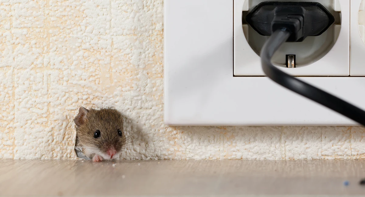 Mouse by wall electric plug